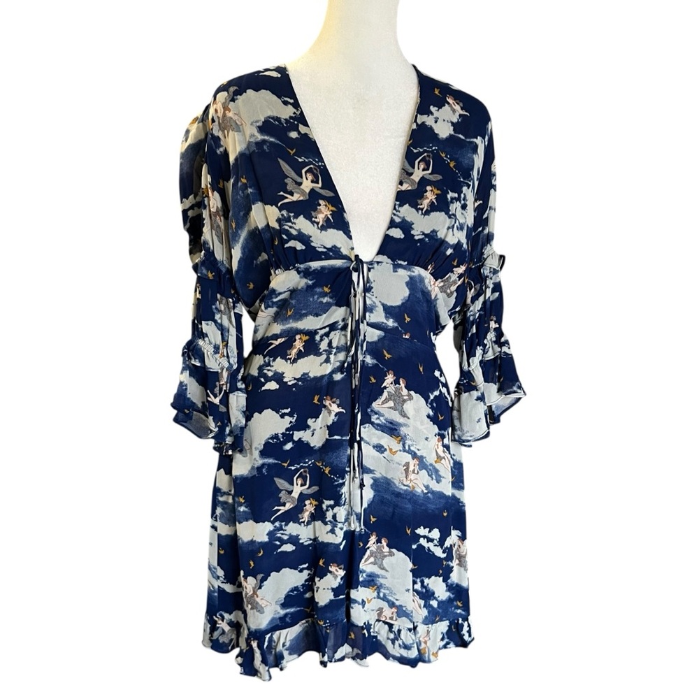 Reformation Lauralei Dress - Heaven Print Sz 10 - Picture 3 of 8